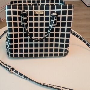 Kate Spade EVANGELIE LAUREL WAY SATCHEL B&W Checkered